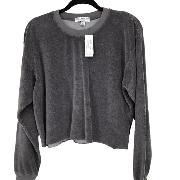 Sub_Urban Riot Cropped Terry Gigi Pullover Cotton Blend Sweatshirt Size Medium - Picture 2 of 5